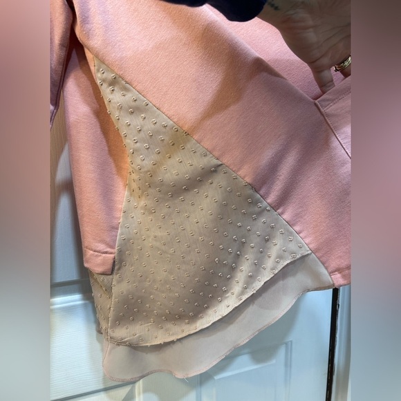 LOGO by Lori Goldstein Lounge Cardigan Swiss Dot Chiffon Hem Women Sz 3X - Picture 4 of 8